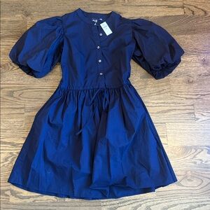 GAP Navy Puff Sleeve Dress XsPetite